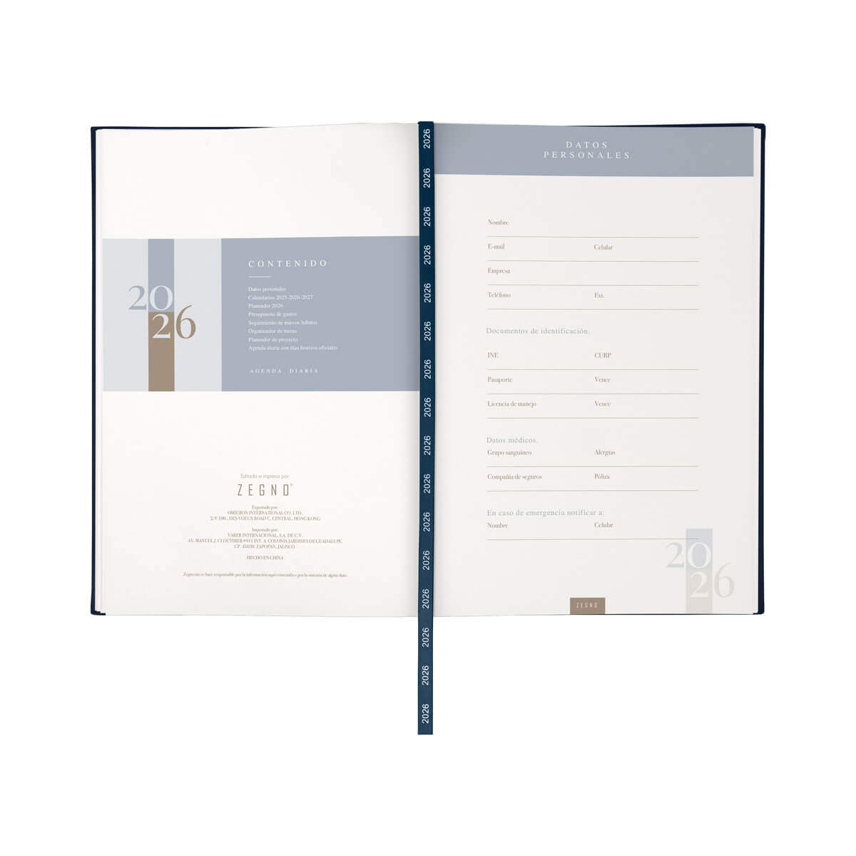 AGENDA DIARIA CLASICA 2026 AGD 026