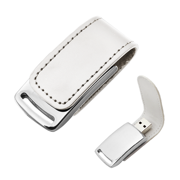 USB Clip Metálico con Piel