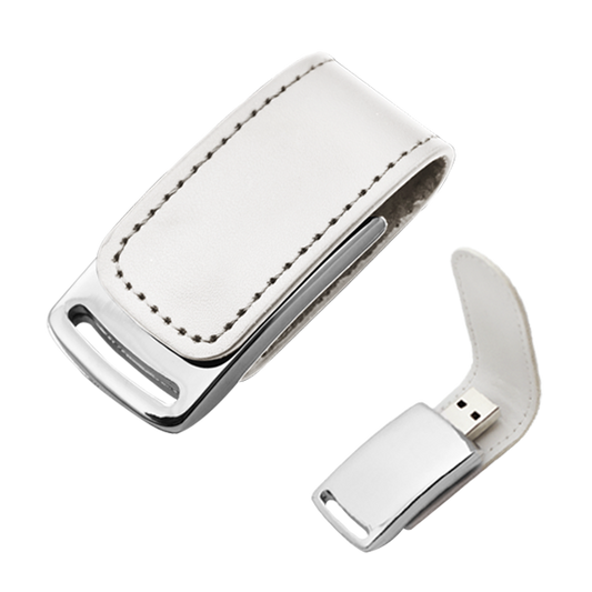 USB Clip Metálico con Piel