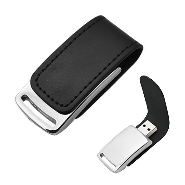 USB Clip Metálico con Piel