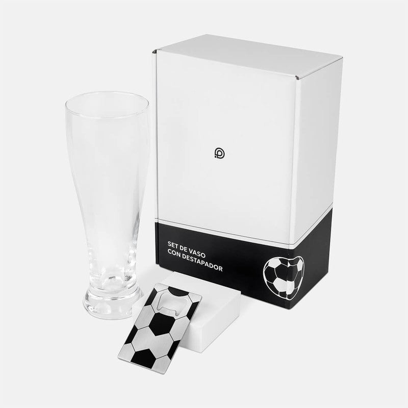 SET DE VASO Y DESTAPADOR SOCCER SOC 430